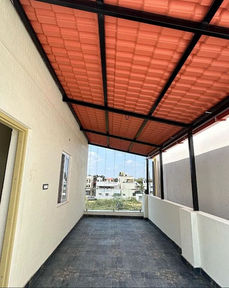 Gurukrupa finished terrace canopy roofing project